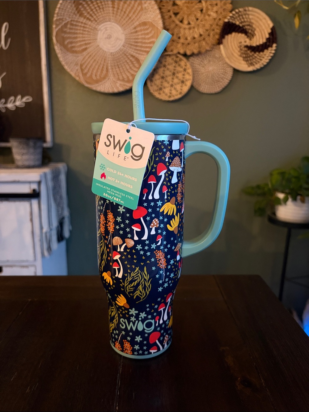 Swig Life 30oz Mega Mug, 30 oz Tumbler in Mushroom Meadow! New!